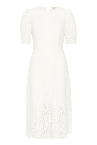 Cream Kleid CREbana Damen Kleid Spitze Kurzarm Rundhals Abendkleider Midi Elegant Cocktailkleider Spitzenkleid Snow White 44 von Cream