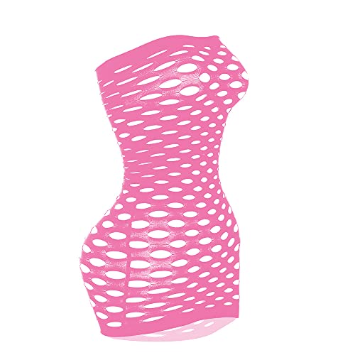 Creamlin Sexy Dessous für Frauen Nahtlose Mesh Chemise Dessous Baby Doll Minikleid One Size (Rosa) von Creamlin