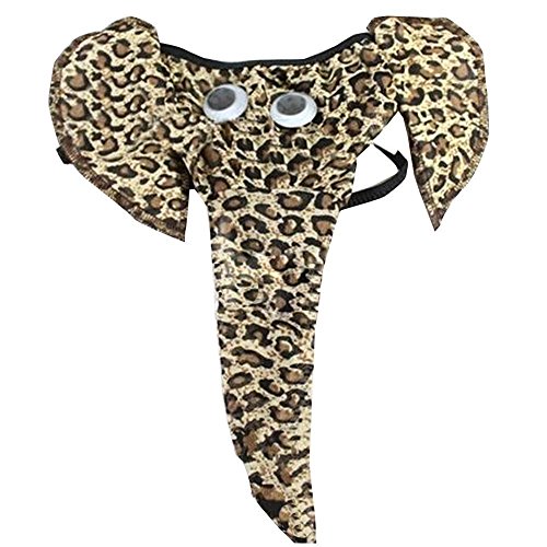 Creamlin Sexy Männer Elefanten Unterwäsche Pouch Slips Strings Lustige G-String Lover Geschenk (Leopard) von Creamlin