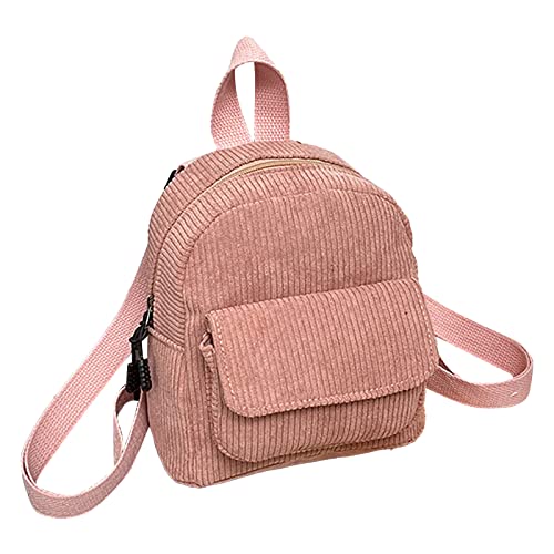 CreoQIJI Channel Taschen Damen Schwarz Angebote 2022 Fashion Simple Velvet Solid Rucksack Cord Rucksack Taschen Herren Schultertasche (Pink, One Size) von CreoQIJI