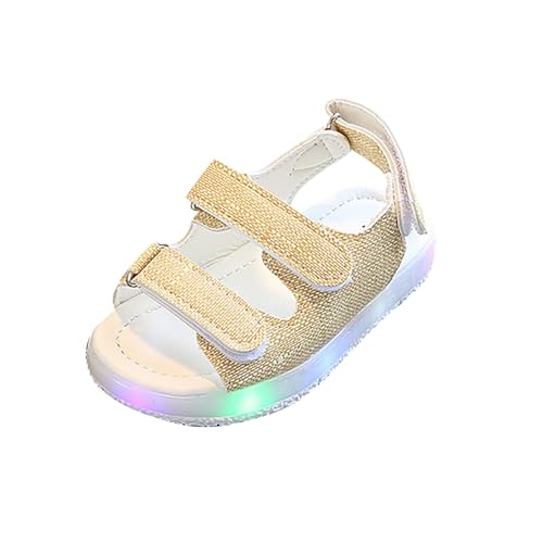 CreoQIJI Hausschuhe Kinder Junge Leuchtende Sport Kinder Mädchen Sandalen Schuhe Baby Kleinkind Sommer Babyschuhe Turnschuhe Baby (Yellow, 22 Infant) von CreoQIJI