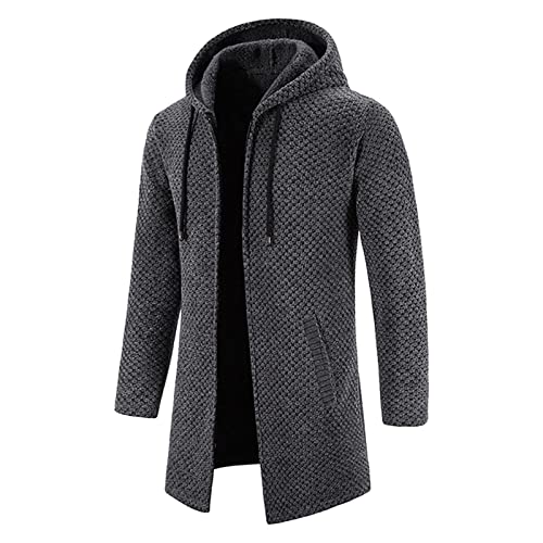 CreoQIJI Herren Jacke Teddyfutter Winterjacke Hooded Zipjacke Herren Winterparka Winddicht Thermojacke | mit Taschen Outdoorjacke Herren Skijacke Winter Sweatjacke S M L XL XXL 3XL 4XL 5XL von CreoQIJI