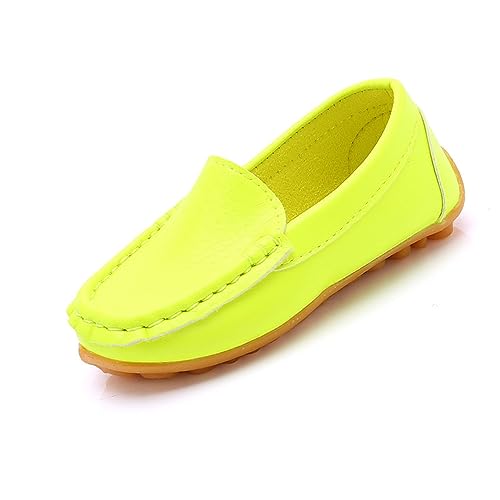 CreoQIJI Hohe Sneaker Mädchen 28 Weiche Slipper für, kleine Kinder, und Mädchen, zum Hineinschlüpfen, Kleid, Flache Schuhe, Bootsschuhe, Freizeitschuhe Teenager Mädchen (Yellow, 32.5 Big Kids) von CreoQIJI