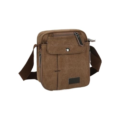 CreoQIJI Jogginghose Herren Mit Taschen Männer Kausalen Multifunktionale Leinwand Messenger Handtasche Outdoor Schulter Sling Tasche Reisetasche Aigner Taschen Damen (Coffee, One Size) von CreoQIJI