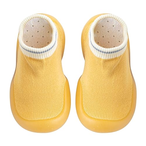 CreoQIJI Kinder Sportschuhe Mädchen Baby Mädchen Indoor Atmungsaktive Wanderschuhe Warme Elastische Socken Schuhe Outdoor Turnschuhe Schuhe Mädchen 36 Sneaker (Yellow, 18 Infant) von CreoQIJI