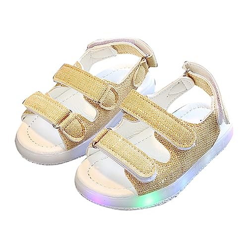 CreoQIJI Kindersandale Kleinkind Kinder Sport Sommer Mädchen Baby Sandalen Leuchtende Schuhe Turnschuhe Rosa Sandalen Für Kinder Sandalen Damen (Yellow, 24 Toddler) von CreoQIJI