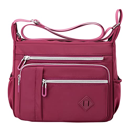 CreoQIJI Männer Kissen Mit Taschen Damen Schulter Handtasche Geräumig Mehrere Taschen Tasche Damen Crossbody Geldbörse Mode Tragetasche Top Satchel Taschen Organisator Billig (Hot Pink, One Size) von CreoQIJI