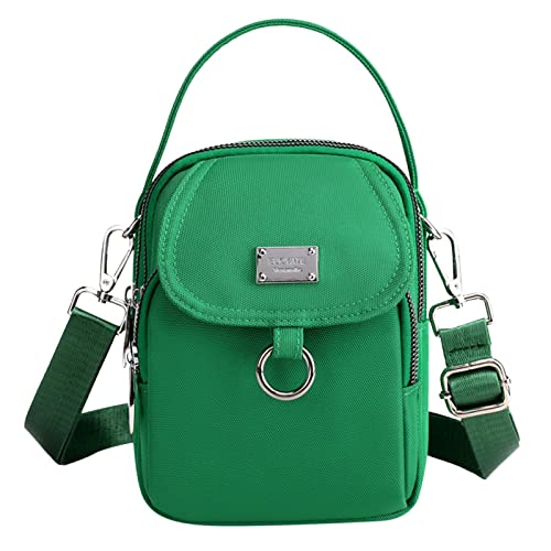 CreoQIJI Nordlicht Taschen Damen Original Crossbody-Geldbörsen für Frauen Lässige Umhängetasche mit verstellbarem Riemen Umhängetasche Kurze Hose Herren Mit Taschen (Green, One Size) von CreoQIJI