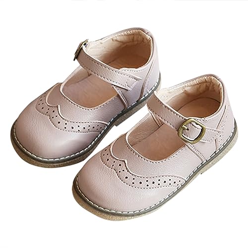 CreoQIJI Rutschfeste Kinderschuhe Mädchenschuhe, Frühling/, einfarbig, flacher Boden, niedrige Spitze, rutschfest, atmungsaktiv, Freizeitschuhe, Party, Geburtstag, Schule Sandalen (Pink, 26 Toddler) von CreoQIJI