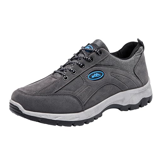 CreoQIJI Schuhe Herren 48 Herren Sportschuhe Mode Muster Bergsteigerschuhe Vier Jahreszeiten Mesh Atmungsaktiv Bequeme rutschfeste Schuhe Herren Schuhe Schwarz Rot (Grey, 39) von CreoQIJI