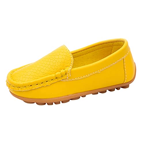 CreoQIJI Sneaker Für Jungs 37 Kleinkind Kleinkind Mädchen Soft Slip On Loafers Kleid Flache Schuhe Bootsschuhe Freizeitschuhe Junge Sneaker 35 (Yellow, 22) von CreoQIJI