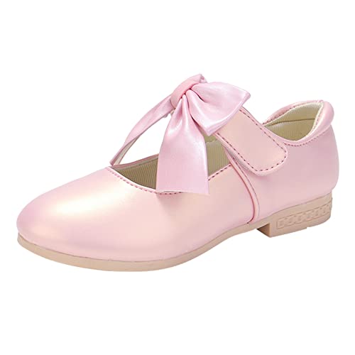 CreoQIJI Sneaker Winter Mädchen Kinderschuhe Weiße Lederschuhe Bowknot Mädchen Prinzessin Schuhe Einzelne Schuhe Leistungsschuhe Sandalen Leoparden-muster (Pink, 26 Toddler) von CreoQIJI