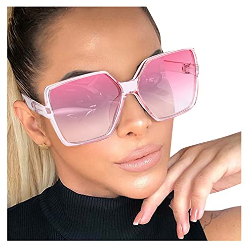 CreoQIJI Sonnenüberbrille Herren Damen-Sonnenbrille Persönlichkeit Big Frame Sonnenbrille Mode-Sonnenbrille Brille Schutz Infrarot (Pink, One Size) von CreoQIJI