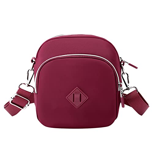 CreoQIJI Taschen Kalender 2022 Lässige Umhängetasche aus Nylon mit Blumenmuster für Damen, Umhängetasche, Messenger-Taschen, Sport-Gürteltasche Damen Taschen Kleine (Hot Pink, One Size) von CreoQIJI