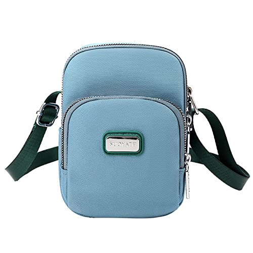 CreoQIJI Verschlüsse Für Taschen 2022 einfarbige vertikale quadratische Nylon-One-Shoulder-Crossbody-Stoff-Handy-Geldbörse Grafikwerkstatt Taschen (BU1, One Size) von CreoQIJI