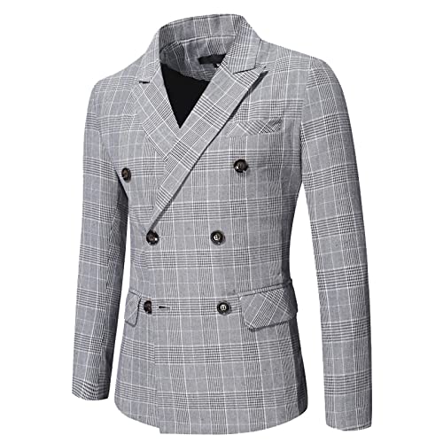 Leinen Sakko Herren Slim Fit Vintage Herren Anzug Baumwolle Mode Sportlich Outdoorjacke Männer Doppelreihige Schaltfläche Jacken Frühling Herbst Herrenjacken Atmungsaktiv Jugendliche Sakko M-3XL von CreoQIJI