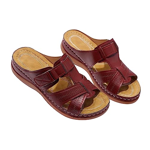 Sandalen Damen Hausschuhe Sommer Bequeme Vintage Sommerschuhe Hohl Schlappen Peep Toe Hausschuhe Keilabsatz Römersandalen Pantoffeln Gummi Plateau Pantoffeln Freizeit Strandschuhe Shoes Sandalen Damen Hausschuhe Sommer Bequeme Vintage Sommerschuhe Hohl Schlappen Peep Toe Hausschuhe Keilabsatz Römersandalen Pantoffeln Gummi Plateau Pantoffeln Freizeit Strandschuhe Shoes von CreoQIJI