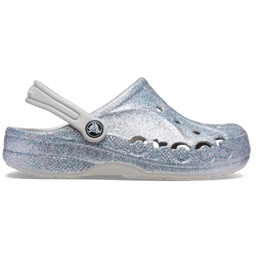 Crocs Baya Glitter Clog K Unisex Kinder, Silber, 28/29 EU von Crocs