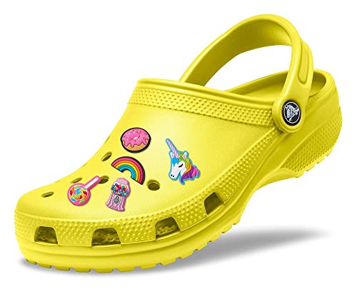 Crocs Unisex Classic Clog,Lemon,39/40 EU + Unisex-Erwachsene 5-Pack Shoe Charms Her | Jibbitz for Schuhanhnger, Alles schön, Small von Crocs