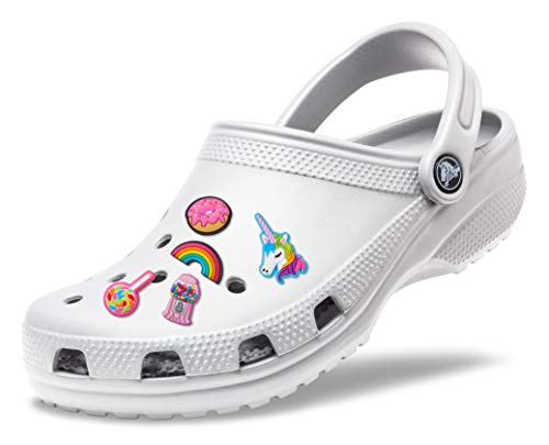 Crocs Unisex Classic Clog,White,38/39 EU + Unisex-Erwachsene 5-Pack Shoe Charms Her | Jibbitz for Schuhanhnger, Alles schön, Small von Crocs