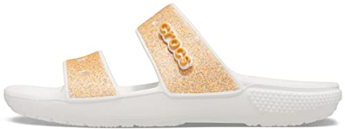 Crocs Unisex Classic Glitter Sandal Clog, Orange Sorbet Glitter, 42/43 EU von Crocs