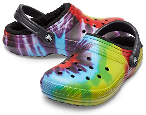 Crocs Unisex-Erwachsene Klassische Batik-Clogs | Flauschige Hausschuhe, Regenbogenfarben., 46/49.5 EU von Crocs