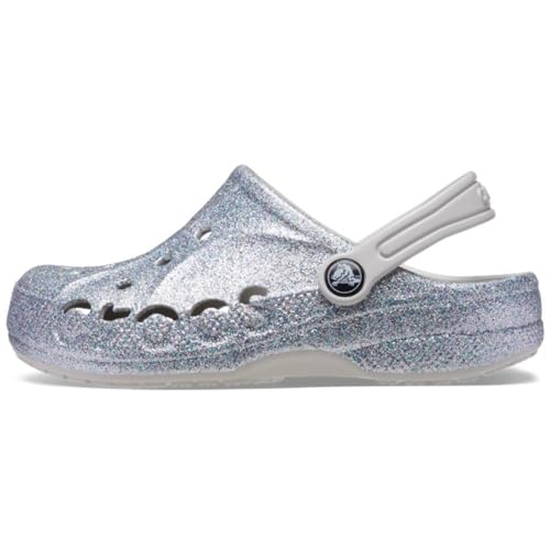 Crocs Unisex Kinder Baya Glitter Clog T Holzschuh, Silber, 19-20 EU von Crocs