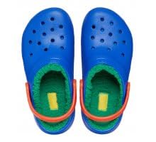 Crocs Unisex Kinder Classic Lined Clog K Holzschuh, Blue Bolt Multi von Crocs