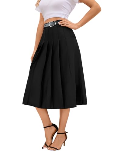 Cromoncent Mädchen Damen Faltenrock Schuluniform Minirock, 2 Jahre – 4XL, Lange schwarze Tasche, 4X-Groß Cromoncent Mädchen Damen Faltenrock Schuluniform Minirock, 2 Jahre – 4XL, Lange schwarze Tasche, 4X-Groß von Cromoncent