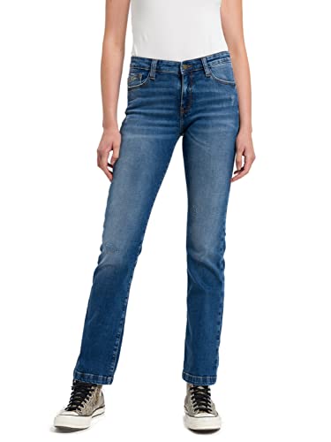 Cross Damen Lauren Jeans, Mid Blue Scratched, 27W / 30L EU von Cross