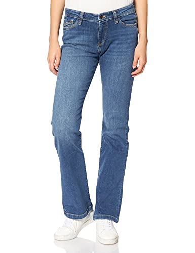 Cross Jeans Damen Lauren Straight Jeans, Blau (Mid Blue Used 011), W27/L34 von Cross