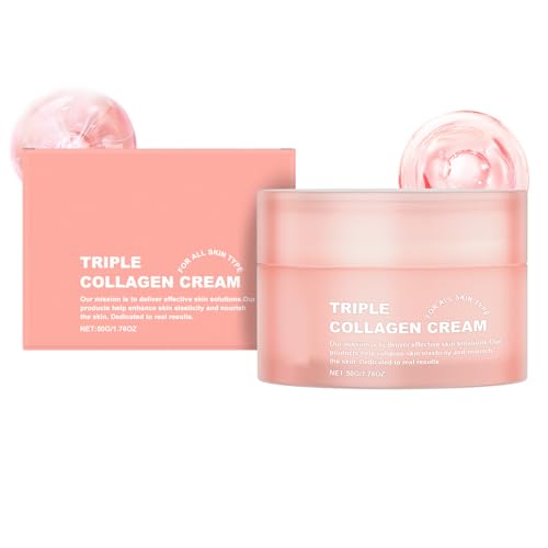 Triple Collagen Moisturising Cream – Anti-Aging Gesichtscreme Für Frauen & Männer, Tages- Und Nachtcreme Mit 3-Fach Stärkerem Collagen, Reduziert Falten, Strafft Die Haut & Spendet – 50g Triple Collagen Moisturising Cream – Anti-Aging Gesichtscreme Für Frauen & Männer, Tages- Und Nachtcreme Mit 3-Fach Stärkerem Collagen, Reduziert Falten, Strafft Die Haut & Spendet – 50g von Crsetmyth