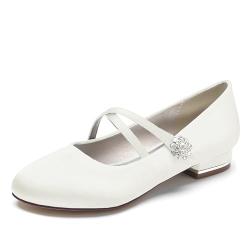CrtTsks Elfenbein,41 EU,Damen Satin Ballerinas Brautschuhe Flats Brautjungfer Hochzeit Kleid Schuhe mit Strass 36-43 CrtTsks Elfenbein,41 EU,Damen Satin Ballerinas Brautschuhe Flats Brautjungfer Hochzeit Kleid Schuhe mit Strass 36-43 von CrtTsks