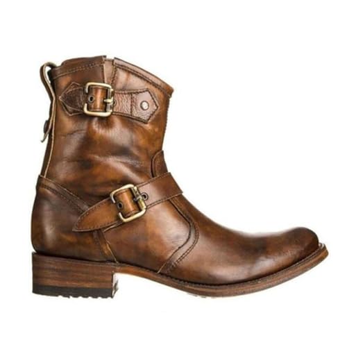 CrtTsks Herren Western Cowboy Stiefel aus Rindsleder Lederstiefel mit Gummisohle Biker Boots Knöchelboots Vintage Tanzen,Braun,41 EU CrtTsks Herren Western Cowboy Stiefel aus Rindsleder Lederstiefel mit Gummisohle Biker Boots Knöchelboots Vintage Tanzen,Braun,41 EU von CrtTsks