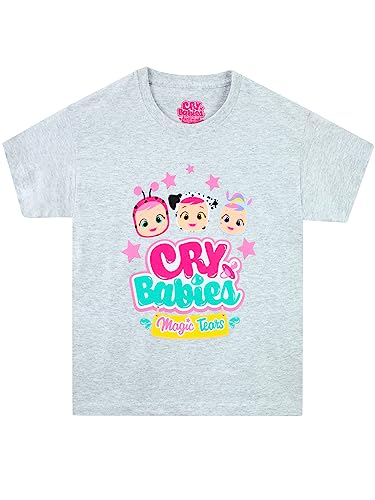 Cry Babies T-Shirt Mädchen | Babydoll Kinder T-Shirt | Mädchen Baumwollshirt | Grau 116 von Cry Babies Magic Tears