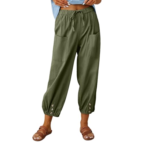 CrystErzoix Sommerhose Damen Leicht 7/8 Länge Stoffhose Luftig Lockere Sommer Hosen Dünne Relaxhose Lässige Haremshose Bequeme Freizeithose für Strand und Alltag CrystErzoix Sommerhose Damen Leicht 7/8 Länge Stoffhose Luftig Lockere Sommer Hosen Dünne Relaxhose Lässige Haremshose Bequeme Freizeithose für Strand und Alltag von CrystErzoix