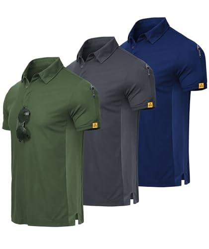 Csqtongan Herren Kurzarm Poloshirts Atmungsaktiv Golf Poloshirt Herren Sport Polo Shirt T-Shirt für Outdoor-Aktivitäten, Grau/Dunkelblau/Grün L Csqtongan Herren Kurzarm Poloshirts Atmungsaktiv Golf Poloshirt Herren Sport Polo Shirt T-Shirt für Outdoor-Aktivitäten, Grau/Dunkelblau/Grün L von Csqtongan