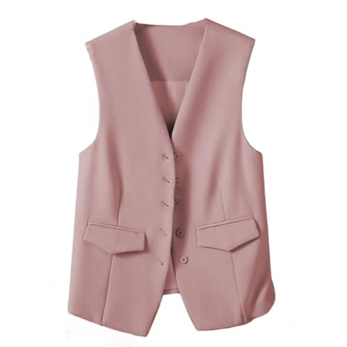 CuLtP Damen Weste, Ärmelloser Blazer, Eleganter, Schlanker Button Down Westenmantel Für Arbeit Und Büro, Retro Partyweste, V Ausschnitt, Elegante Anzugweste, Rosa, M CuLtP Damen Weste, Ärmelloser Blazer, Eleganter, Schlanker Button Down Westenmantel Für Arbeit Und Büro, Retro Partyweste, V Ausschnitt, Elegante Anzugweste, Rosa, M von CuLtP