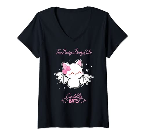 Damen Niedlicher Albino-Fledermaus – entworfen von Cuddly Bats Comics T-Shirt mit V-Ausschnitt Damen Niedlicher Albino-Fledermaus – entworfen von Cuddly Bats Comics T-Shirt mit V-Ausschnitt von Cuddly Bats