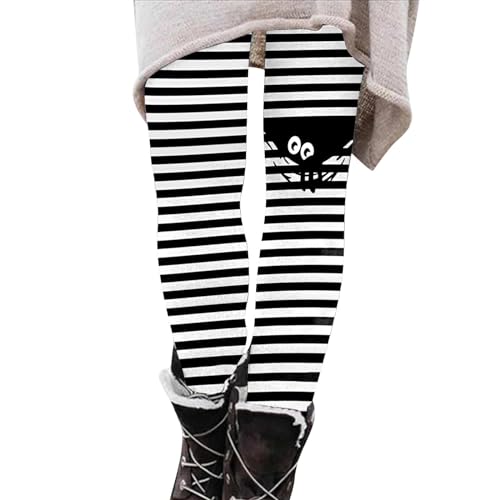 Cunhuan Damen Halloween Leggings Spinnennetz Damen 109D Drucken Sporthose Legging Halloween Drucken Thermoleggins Lustig Bleistifthose Stretch Mode Hosen Lang Yogahose Jogginghose Thermo Leggings von Cunhuan