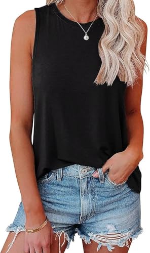 Cuptacc Tank Top Damen Sommer Rundhals Locker Einfarbig Tops Atmungsaktiv Freizeit Ärmellose Bluse Damen Schwarz Klein S 34-36 Cuptacc Tank Top Damen Sommer Rundhals Locker Einfarbig Tops Atmungsaktiv Freizeit Ärmellose Bluse Damen Schwarz Klein S 34-36 von Cuptacc