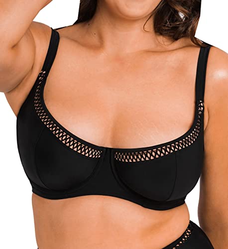 Curvy Kate Damen Erstklassiges Balconette-Bikinioberteil Bikini, Blickdicht, Schwarz, 90E von Curvy Kate