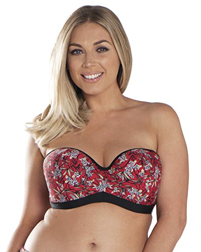 Curvy Kate Damen Maya Bandeau Bikini Bikinioberteil, rot, 65D Curvy Kate Damen Maya Bandeau Bikini Bikinioberteil, rot, 65D von Curvy Kate