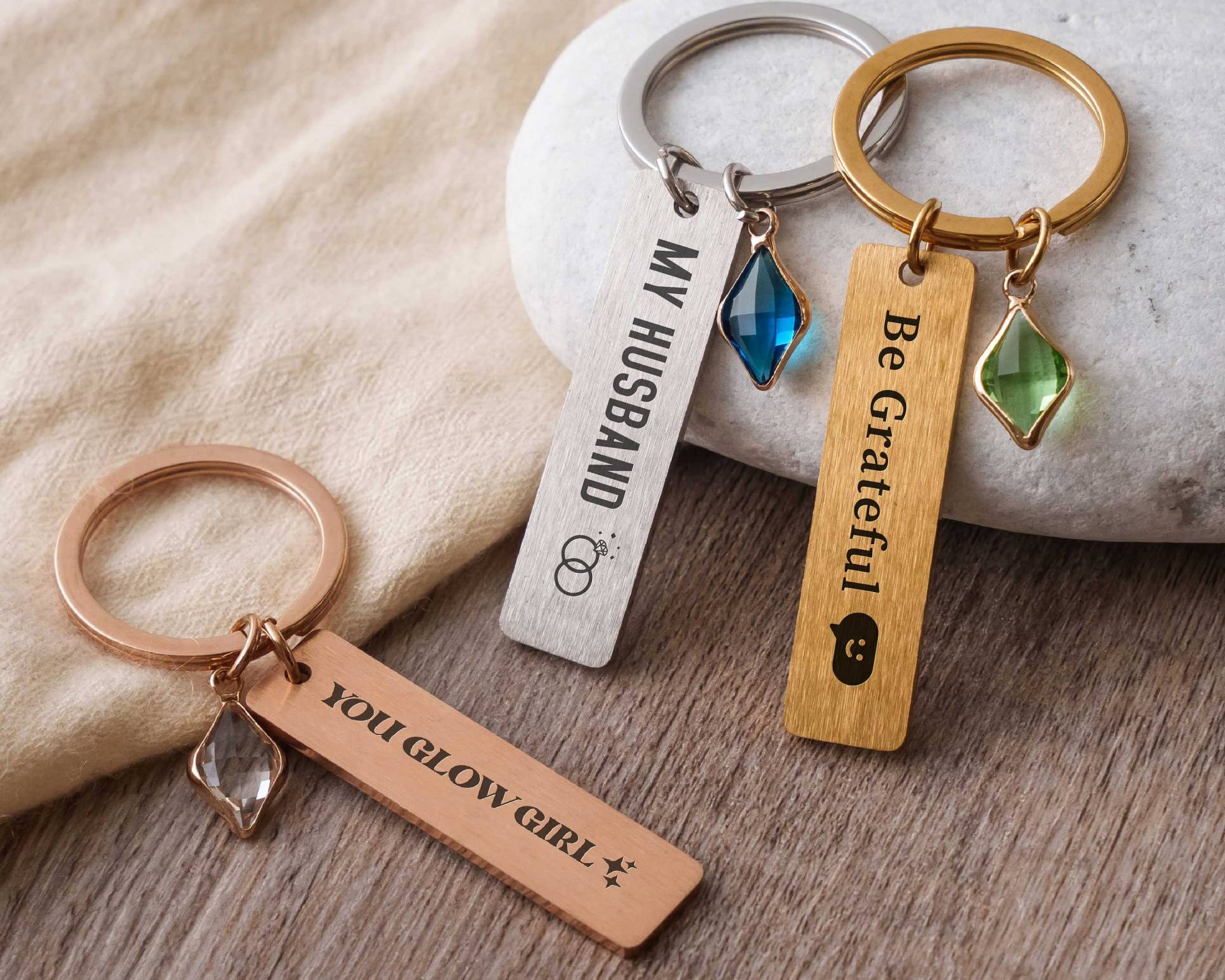 Personalisierte Geschenke Für Mama Custom Keychain Mit Birthstone Charms | Jubiläumsgeschenk Ihn, Freund Personalisiertes Geschenk von CustomHappinessShop