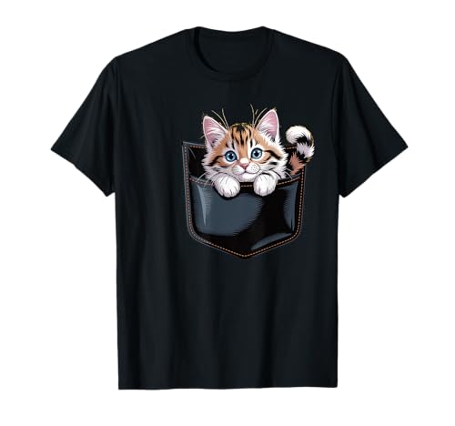 Katze in der Tasche für Damen, Herren, Jungen, Mädchen, Kinder T-Shirt Katze in der Tasche für Damen, Herren, Jungen, Mädchen, Kinder T-Shirt von Cute White cat in Pocket