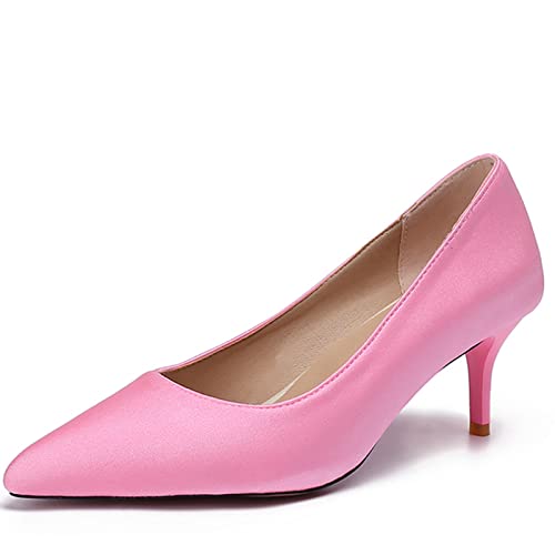 CuteFlats Lässige Pumps mit Spitzer Zehenpartie und Stiletto-Absatz für Verabredungen/Hochzeiten (Rosa, 39 EU) von CuteFlats