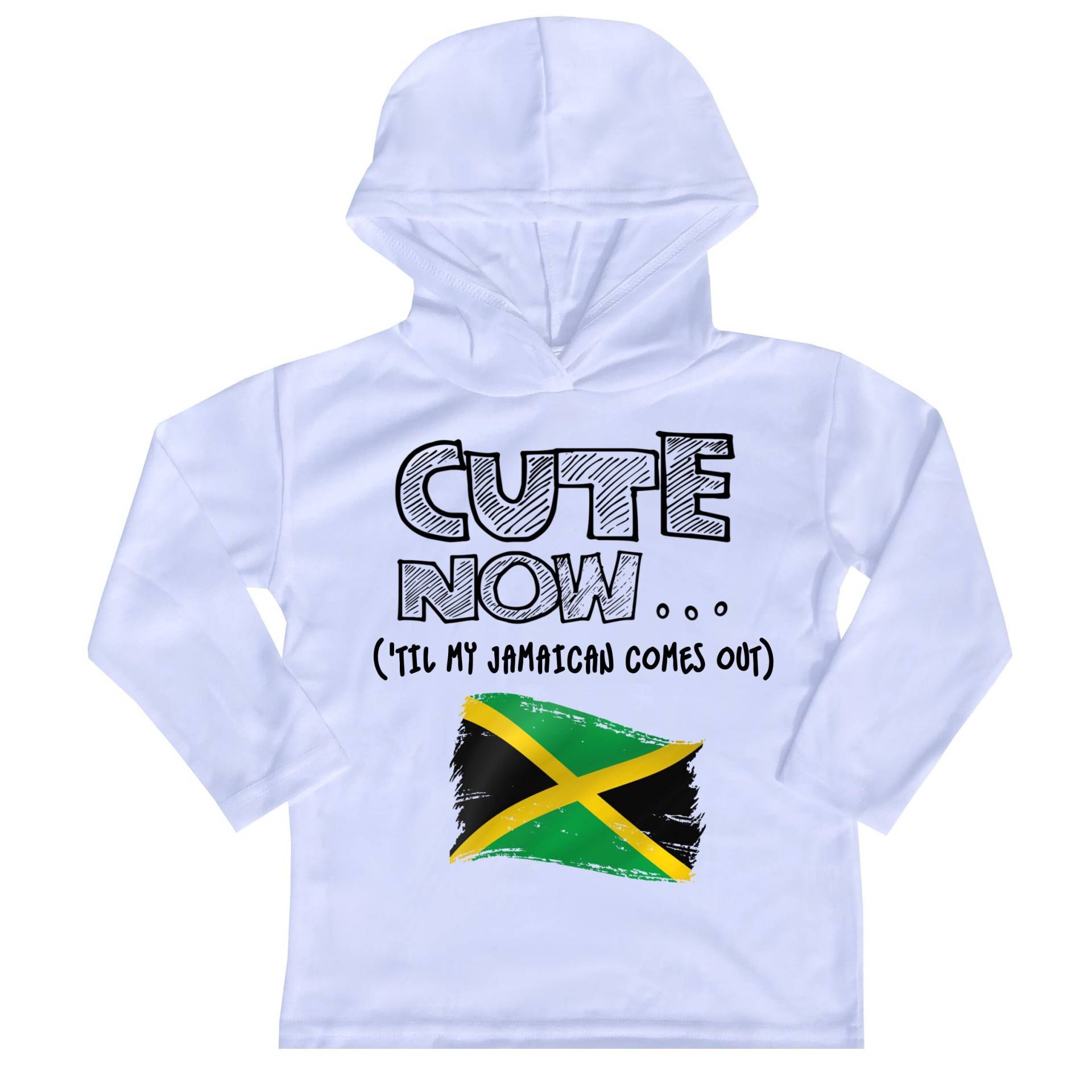 Kapuzen Langarm Jamaika Flagge Kleinkind T-Shirt Cute Now... | 'til My Jamaican Comes Out Geschenk Pride Kinder Weiß Shirt 2T-8T von CuteNowBabyGear