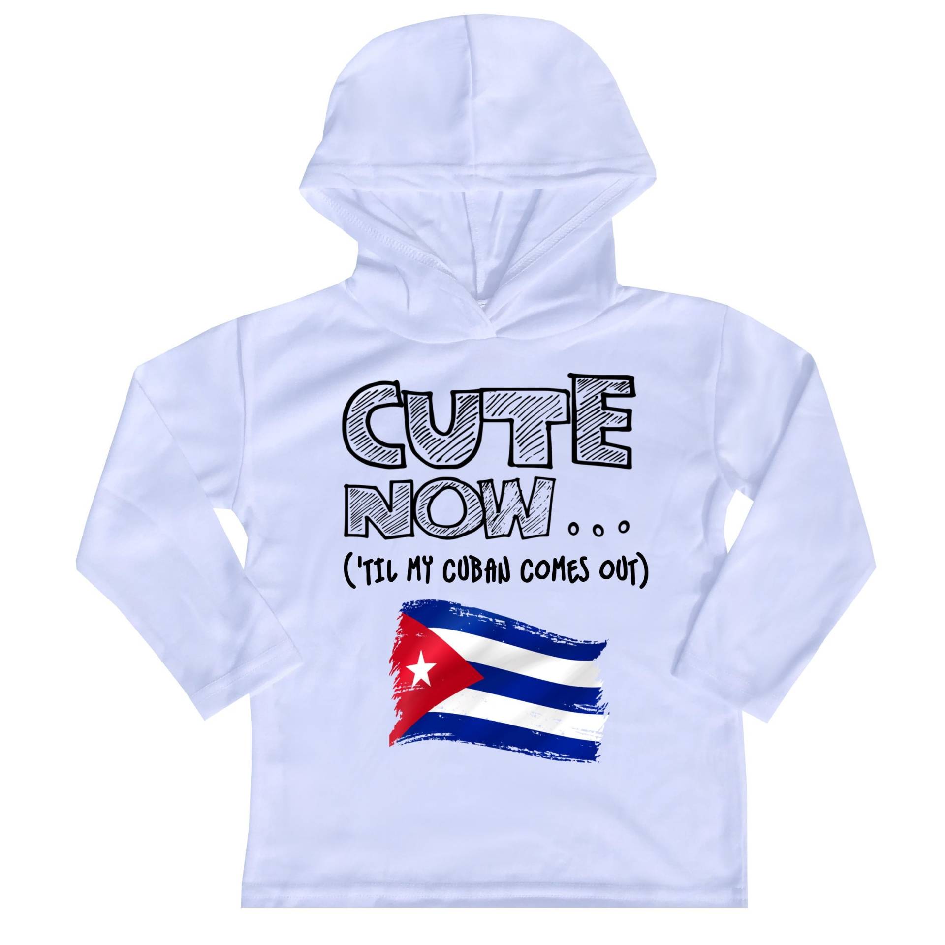 Kapuzen Langarm Kuba Flagge Kleinkind T-Shirt Cute Now... | 'til My Cuban Kommt Heraus Geschenk Pride Kinder Weiß Shirt 2T-8T von CuteNowBabyGear