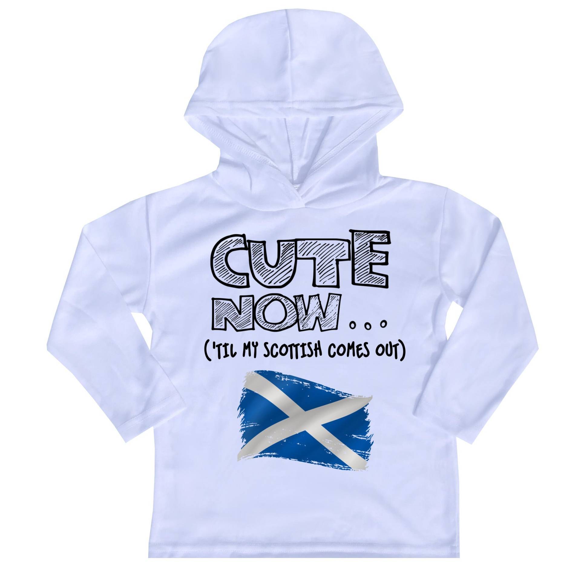 Kapuzen Langarm Schottland Flagge Kleinkind T-Shirt Cute Now... | 'til My Scottish Kommt Heraus Geschenk Pride Kinder Weiß Shirt 2T-8T von CuteNowBabyGear