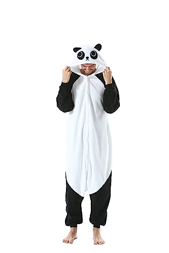 CuteOn Erwachsene Tier Jumpsuits Partei Pyjamas Dame Halloween Onesie Cartoon Performance Kostüme Pyjama Herren Loungewear-Panda-L von CuteOn